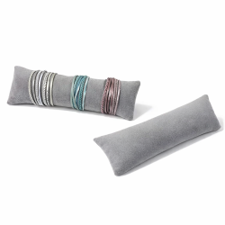 Cuscino lungo in velluto grigio 7x24 cm