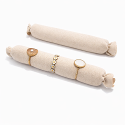 Set di 20 cuscini porta anelli in alcantara beige - 10 cm