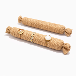Cuscino porta anelli in juta beige - 10 cm