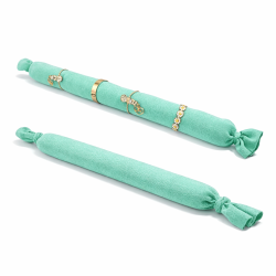 Set di 20 cuscini portagioielli lunghi Riviera – Alcantara verde laguna (Offerta speciale)