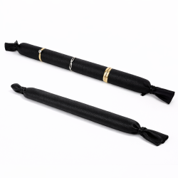 Cuscino lungo in similpelle nera per anelli - 20 cm