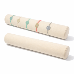 Espositore per braccialetti in alcantara beige, 30,5 cm