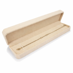 5 astucci in velluto beige chiaro per braccialetti