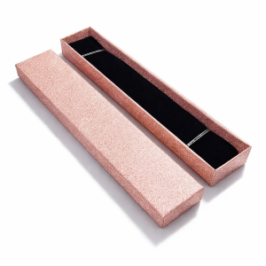 12 écrins longs à paillettes pour bracelets 4x21cm - Rose gold