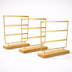 PACCHETTO TRIO: 3 espositori da 33 paia in legno e metallo dorato -30% DI SCONTO SUL TERZO