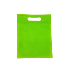 12 mini borse in tessuto non tessuto verde mela 14x20 cm