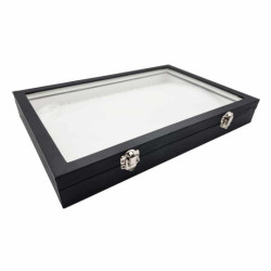 Set di 5 valigette con vetrina per braccialetti in similpelle nera e bianca