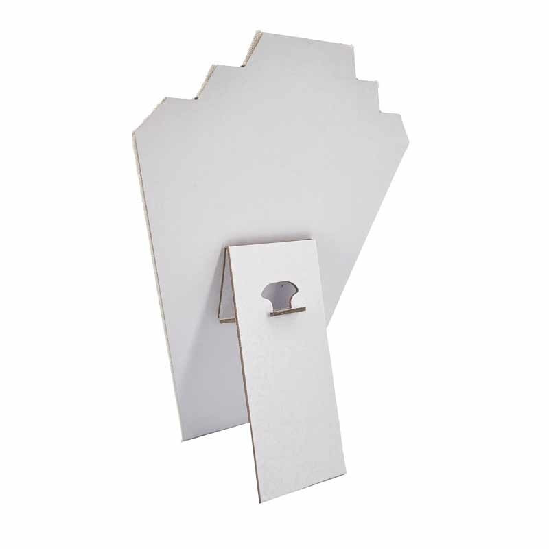 Buste bijoux plat en coton beige naturel - 19001