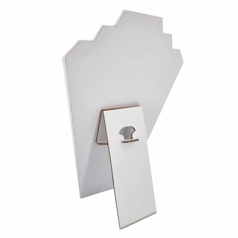 Buste bijoux plat en simili cuir blanc - 19001