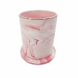 Mini vassoio rotondo da esposizione per gioielli in ceramica marmorizzata rosa