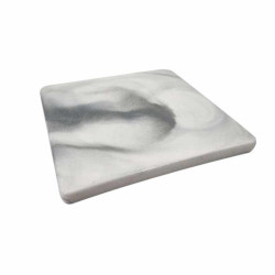 Mini vassoio quadrato da esposizione per gioielli in ceramica marmorizzata grigia