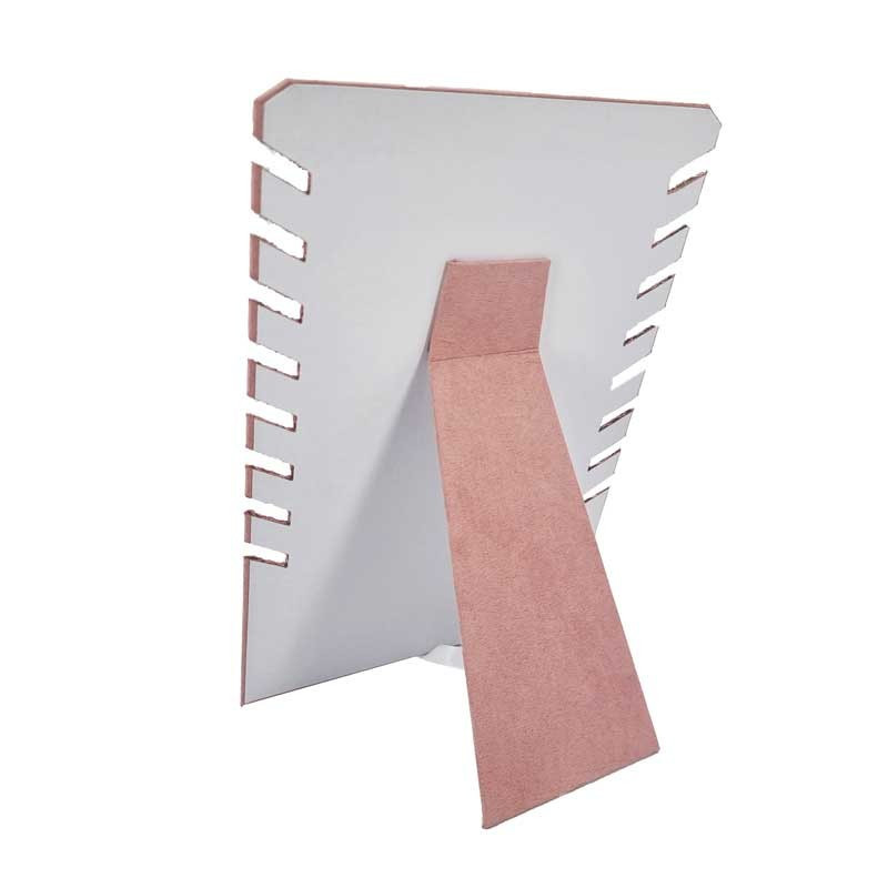 Porte colliers repliable en suédine rose