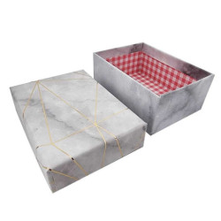 6 piccole scatole regalo rettangolari grigio chiaro marmorizzato 10x7,5x4 cm