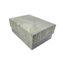 6 piccole scatole regalo rettangolari verde mandorla marmorizzato 10x7,5x4 cm