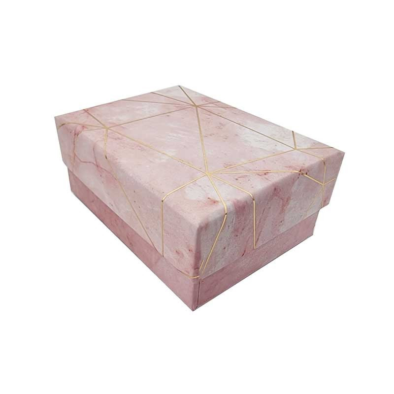 6 piccole scatole regalo rettangolari rosa confetto marmorizzato 10x7,5x4 cm