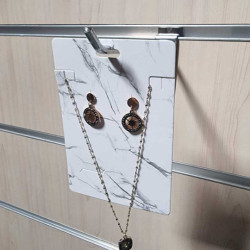 Set da 100 supporti per gioielli grandi in cartone bianco effetto marmorizzato 8,5x12,5 cm