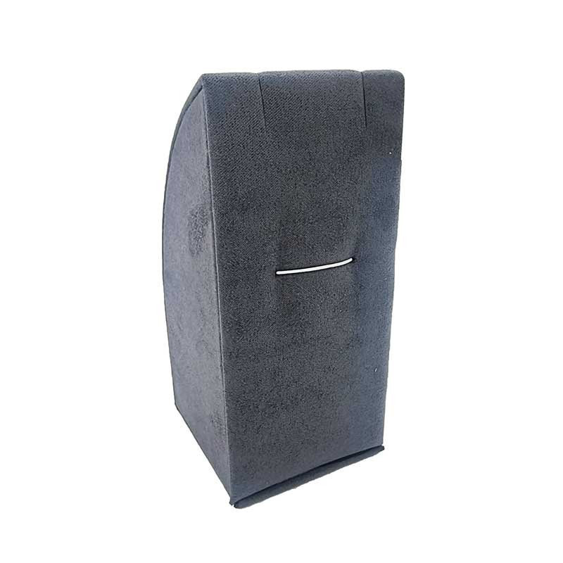 3 présentoirs rectangulaires en suédine gris anthracite pour chaîne et pendentif-19005