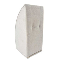 3 espositori rettangolari in similpelle beige per catena e ciondolo