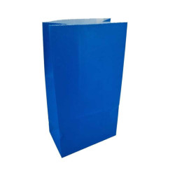 12 sacchetti SOS in carta kraft blu 13x8x24 cm