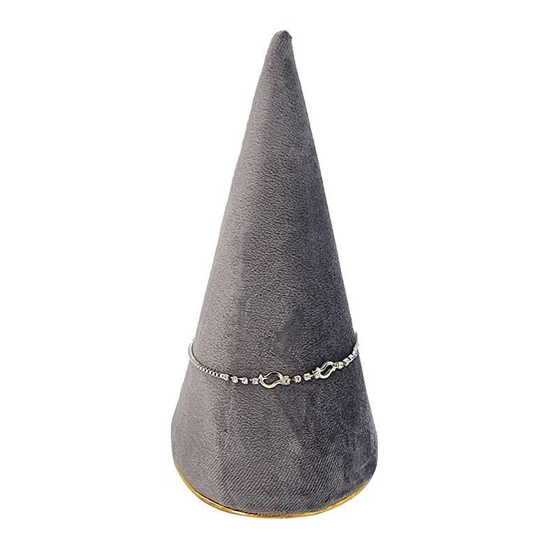 Cône pour bracelet en velours gris anthracite