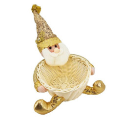 Cestino natalizio Babbo Natale dorato