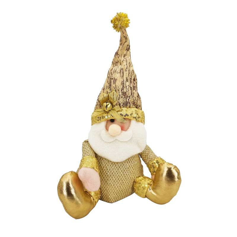 Peluche décorative dorée pailletée Père Noël