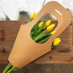 6 bustine per fiori in cartoncino kraft marrone naturale