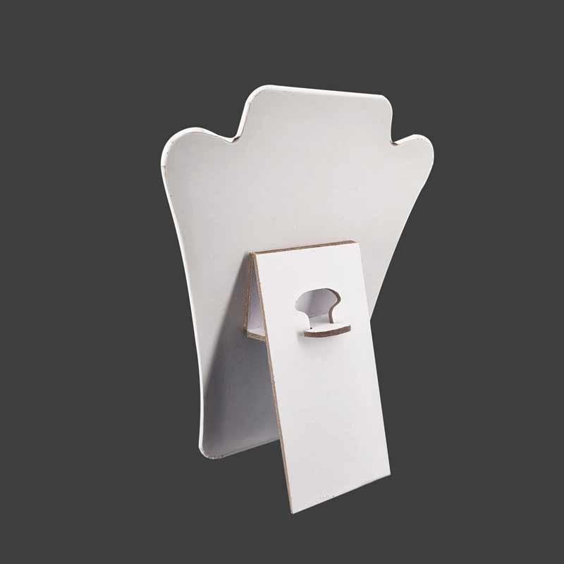 Lot de 10 bustes collier pliables en simili cuir blanc-19000