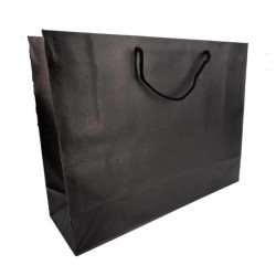 12 grandi sacchetti in carta kraft nera 50x12x38 cm