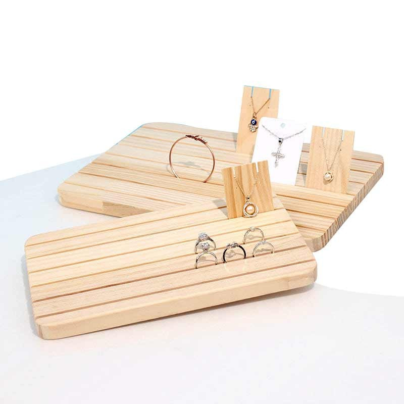 Petit plateau en bois pour supports bijoux en carton - 22144