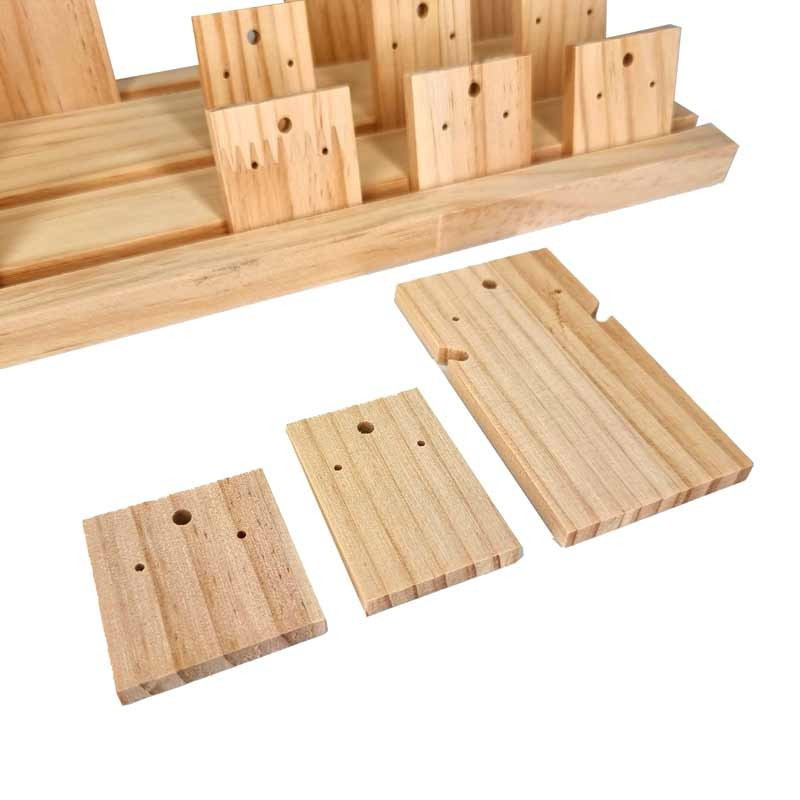 Plateau à boucles d'oreilles en bois de pin naturel - 22153