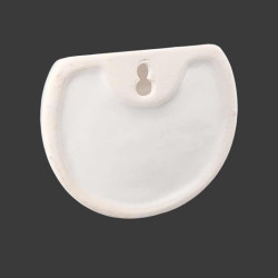 Piccolo coprivaso da parete bianco con motivo viso scolpito