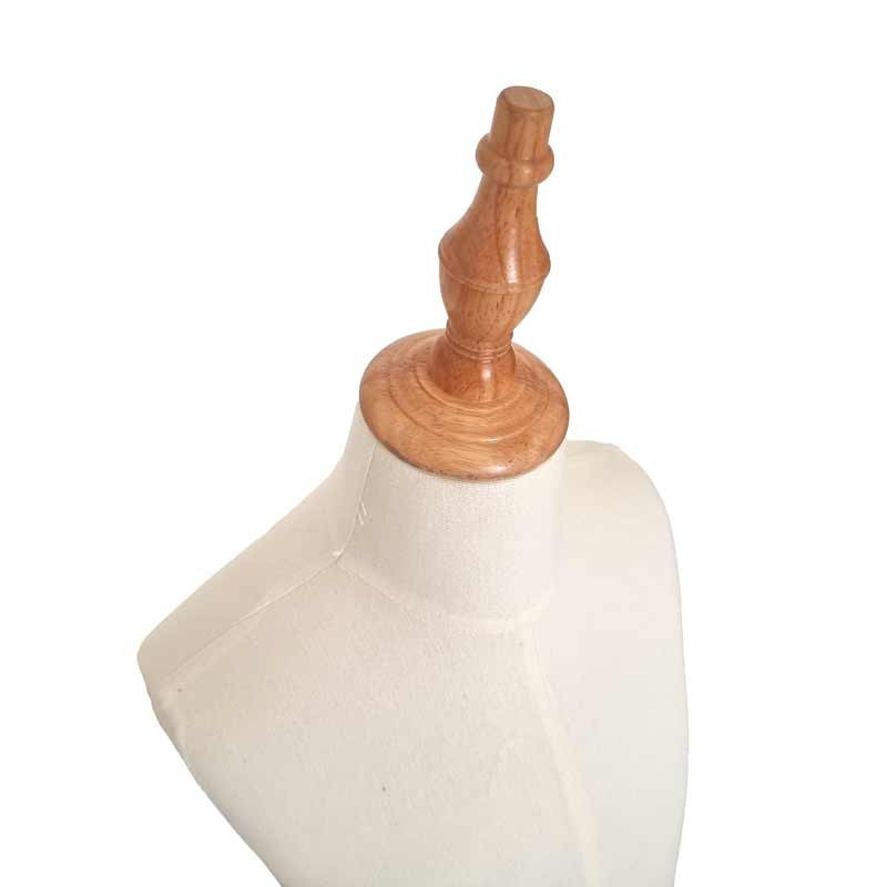 Buste couture enfant en coton écru et pied en bois