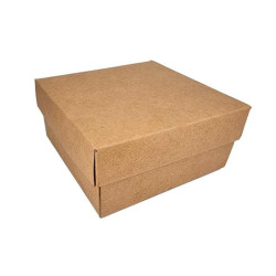 12 piccole scatole regalo pieghevoli in cartone 13x13x6 cm - kraft