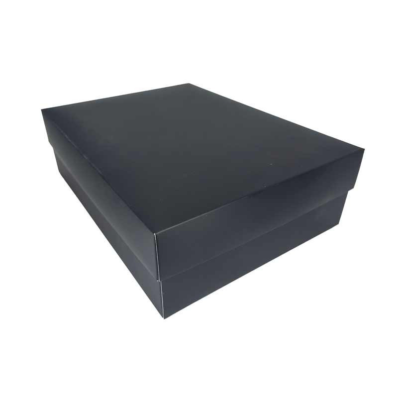 12 grandes boîtes cadeaux à plier en carton 30x23x9cm - noir