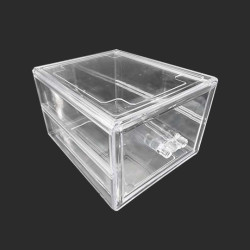 Contenitore in plexiglass trasparente impilabile con 1 cassetto