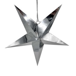 Stella di Natale decorativa da appendere in cartoncino laminato argento