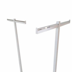 Appendiabiti fisso in metallo bianco opaco a due barre