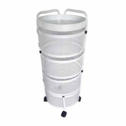 Carrello con ruote e 4 cassetti girevoli in metallo bianco