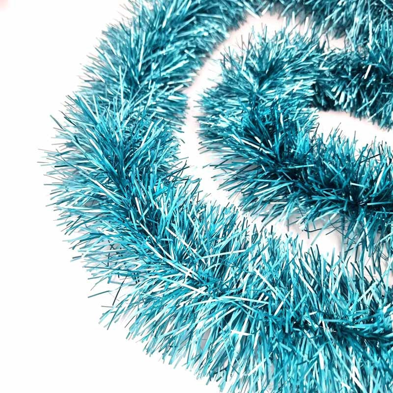 Guirlande de noël boa large 11cm - bleu givré