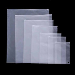Sacchetto in plastica trasparente con chiusura a zip 25x35 cm - confezione da 50