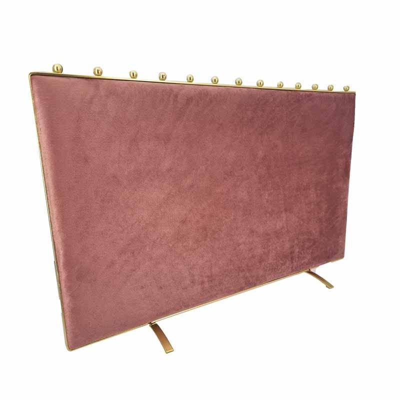 Grand porte colliers bicolore en velours rose poudré et rose blush