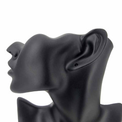 Busto da vetrina per gioielli da donna nero troncato