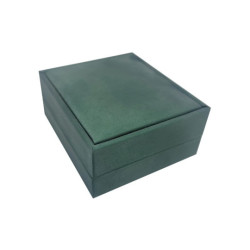 Astuccio per collana e ciondolo effetto similpelle verde abete 7,5x8,5x3,5 cm