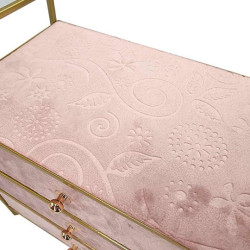 Mini-comò da banco "Organizzazione e stoccaggio" - 3 cassetti in velluto rosa