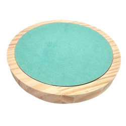 Piccolo vassoio reversibile "Riviera" – Legno di pino naturale e similpelle verde laguna