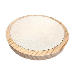 Piccolo vassoio reversibile in legno di pino naturale e alcantara beige