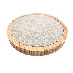 Piccolo vassoio reversibile in legno di pino naturale e cotone beige naturale