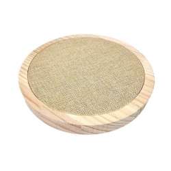Piccolo vassoio reversibile in legno naturale di pino e tela di iuta