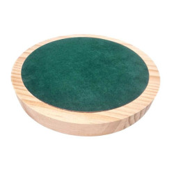 Piccolo vassoio reversibile in legno di pino naturale e alcantara verde smeraldo